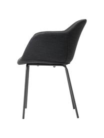 Židle s područkami s úzkým skořepinovým sedákem Fiji, Černá, Š 58 cm, H 56 cm