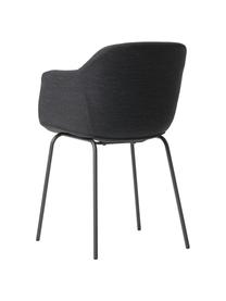 Židle s područkami s úzkým skořepinovým sedákem Fiji, Černá, Š 58 cm, H 56 cm