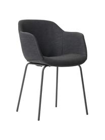 Židle s područkami s úzkým skořepinovým sedákem Fiji, Černá, Š 58 cm, H 56 cm