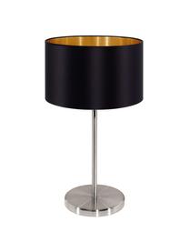Stolní lampa Jamie, Černá, stříbrná, Ø 23 cm, V 42 cm