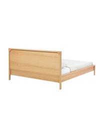 Dřevěná postel s čelem Tammy, Dřevo s dubovou dýhou, Dřevo, 140 x 200 cm