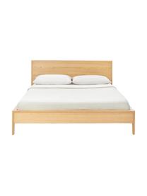 Dřevěná postel s čelem Tammy, Dřevo s dubovou dýhou, Dřevo, 140 x 200 cm