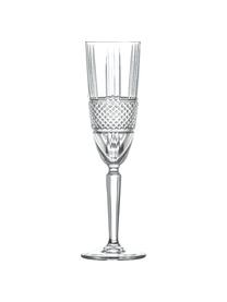 Kristallen champagneglazen Brillante met reliëf, 6 stuks, Kristalglas, Transparant, Ø 6 x 23 cm, 180 ml