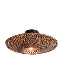 Plafón de bambú Bali, Pantalla: bambú, Anclaje: metal recubierto, Marrón, negro, Ø 44 x Al 12 cm
