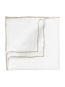 Serviettes de table en lin avec passepoil Kennedy, 4 pièces, 100 % lin lavé, certifié European Flax, Blanc, larg. 45 x long. 45 cm