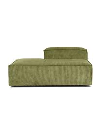 Chaise longue module Lennon van corduroy, Bekleding: corduroy (92% polyester, , Frame: massief grenenhout, multi, Poten: kunststof, Corduroy groen, B 150 x H 68 cm, rugleuning rechts