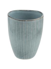 Handgemachte Becher Nordic Sea, 6 Stück, Steingut, Grau-, Blautöne, Ø 8 x H 10 cm, 250 ml