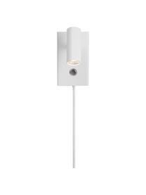 Kleine Dimmbare LED-Wandleuchte Omari mit Stecker in Weiß, Lampenschirm: Metall, beschichtet, Weiß, B 7 x H 12 cm
