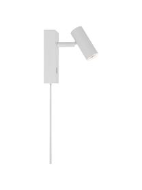 Kleine Dimmbare LED-Wandleuchte Omari mit Stecker, Lampenschirm: Metall, beschichtet, Weiß, B 7 x H 12 cm
