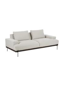 Sofa Brooks (3-Sitzer) mit Metall-Füßen, Bezug: Polyester Der Bezug ist n, Gestell: Massives Kiefernholz, FSC, Rahmen: Lackiertes Kiefernholz, F, Füße: Metall, pulverbeschichtet, Webstoff Beige, B 230 x T 98 cm