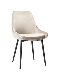 Sametová čalouněná židle Sierra, 2 ks, Samet béžová, Nohy černá, Š 49 cm, H 55 cm