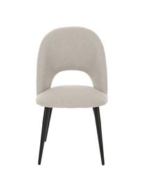 Gestoffeerde stoel Rachel in grijs uit geweven stof, Bekleding: 100% polyester, Poten: gepoedercoat metaal, Geweven stof grijs, B 53 x D 57 cm