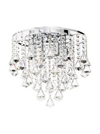 Plafonnier avec cristaux de verre Dorchester, Transparent, couleur chrome, Ø 40 x haut. 36 cm