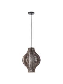 Lámpara de techo de ratán Malena, Pantalla: 100% ratán, Estructura: metal con pintara en polv, Cable: plástico, Marrón oscuro, Ø 35 x Al 150 cm