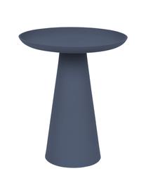 Tavolino rotondo in metallo blu scuro Ringar, Alluminio verniciato a polvere, Blu scuro opaco, Ø 35 x Alt. 42 cm