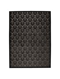 Tappeto con motivo a rilievo Beverly, Retro: lattice, Nero, beige, grigio, Larg. 200 x Lung. 300 cm (taglia L)