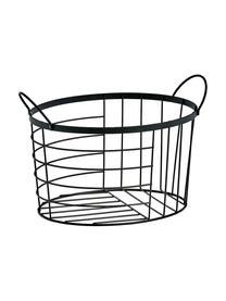 Skladovací koš Megan, Potažený kov, Černá, Š 35 cm, V 23 cm