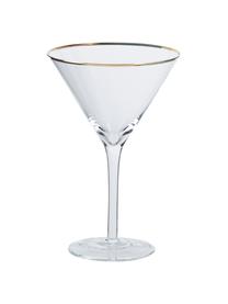 Martinigläser Chloe in Transparent mit Goldrand, 4 Stück, Glas, Transparent, Ø 12 x H 19 cm