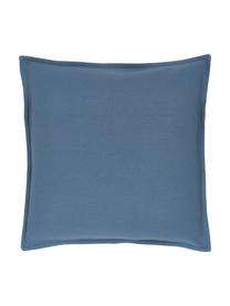 Housse de coussin en coton bleu Mads, 100 % coton, Bleu, larg. 40 x long. 40 cm