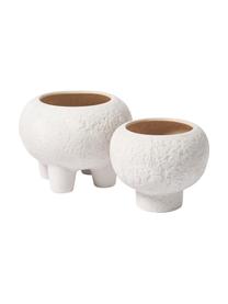 Macetero de gres Elm, Gres, Blanco, Ø 36 x Al 27 cm