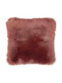 Flauschige Kunstfell-Kissenhülle Mathilde, glatt, Vorderseite: 67 % Akryl, 33 % Polyeste, Rückseite: 100 % Polyester, Rotbraun, B 40 x L 40 cm