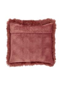 Flauschige Kunstfell-Kissenhülle Mathilde, glatt, Vorderseite: 67 % Akryl, 33 % Polyeste, Rückseite: 100 % Polyester, Rotbraun, B 40 x L 40 cm