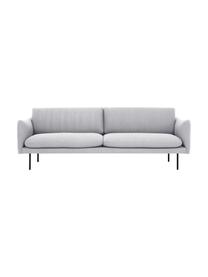 Pohovka s kovovými nohami Moby (3-miestna), Svetlosivá, Š 220 x H 95 cm