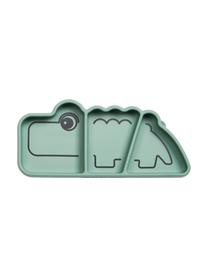 Assiette bébé Stick & Stay Croco, Silicone, sans danger pour les aliments Le silicone est doux et durable, résistant à la chaleur et convient pour une utilisation dans les micro-ondes, les fours et les congélateurs., Vert, larg. 21 cm x haut. 3 cm