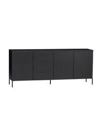 Komoda z drewna sosnowego z ryflowanym frontem Avourio, 4-drzwiowa, Korpus: drewno sosnowe z certyfik, Nogi: metal powlekany, Drewno sosnowe, S 200 x W 85 cm
