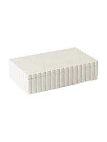 Opbergdoos Rita met geribbelde rand, Zandsteen, Wit met zandafwerking, B 20 x H 5 cm
