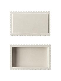 Opbergdoos Rita met geribbelde rand, Zandsteen, Wit met zandafwerking, B 20 x H 5 cm