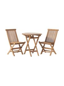 Set de muebles para balcón de madera de teca Kenya, 3 pzas., Madera de teca, Set de diferentes tamaños