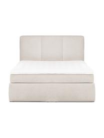 Łóżko kontynentalne Oberon, Nogi: tworzywo sztuczne, Beżowa tkanina, S 180 x D 200 cm, stopień twardości H2