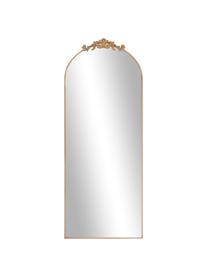 Barokke scheve spiegel Saida met goudkleurige metalen lijst, Lijst: gepoedercoat metaal, Goudkleurig, B 65 cm x H 169 cm
