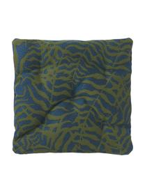 Outdoor-Sitzkissen Ortun mit Jacquard-Muster, Bezug: 100 % Polyacryl, spinndüs, Dunkelgrün, Dunkelblau, B 40 x L 40 cm