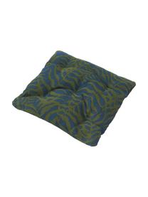 Outdoor-Sitzkissen Ortun mit Jacquard-Muster, Bezug: 100 % Polyacryl, spinndüs, Dunkelgrün, Dunkelblau, B 40 x L 40 cm