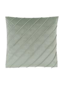Poszewka na poduszkę z aksamitu Leyla, Aksamit (100% poliester), Zielony, S 40 x D 40 cm
