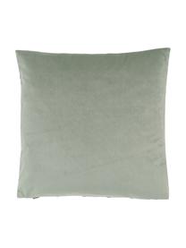 Samt-Kissenhülle Leyla in Salbeigrün mit Struktumuster, Samt (100% Polyester), Grün, B 40 x L 40 cm
