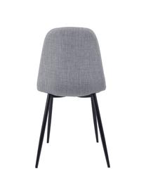 Gestoffeerde stoelen Karla in grijs, 2 stuks, Bekleding: 100% polyester, Poten: metaal, Geweven stof lichtgrijs, zwart, B 44 x D 53 cm