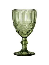 Wijnglazen Florie, 4 stuks, Glas, Groen, Ø 9 x H 17 cm, 240 ml