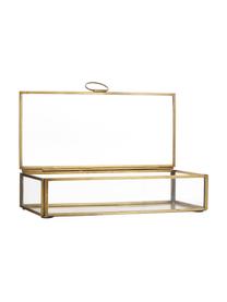 Opbergdoos Janni, Messing, glas, Messingkleurig, B 22 x D 10 cm