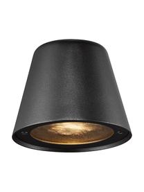 Outdoor wandlamp Aleria in zwart, Lampenkap: gecoat metaal, Diffuser: glas, Zwart, B 12 x H 11 cm