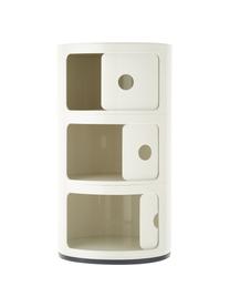 Contenitore di design bianco crema con 3 cassetti Componibili, Plastica (ABS), laccata, certificata Greenguard, Bianco crema, Ø 32 x Alt. 59 cm