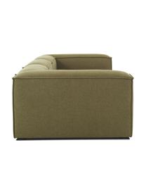 Divano componibile 4 posti Lennon, Rivestimento: poliestere Il rivestiment, Struttura: pino massiccio, certifica, Tessuto verde, Larg. 327 x Prof. 119 cm