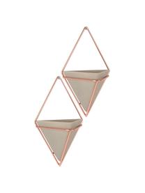 Wandaufbewahrungs-Schale Trigg aus Beton, 2 Stück, Aufbewahrung: Beton, Kupferfarben, Grau, B 11 x H 18 cm