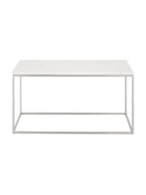 Mesa de centro de mármol Alys, Tablero: mármol, Estructura: metal con pintura en polv, Mármol blanco, plateado, An 80 x F 45 cm