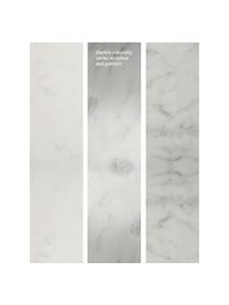 Table basse marbre Alys, Blanc, marbré, couleur argentée, larg. 80 x prof. 45 cm