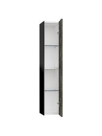 Bad-Hochschrank Ago, B 25 cm, Einlegeböden: Glas, Spanplatte mit Mela, Schwarz, Anthrazit, B 25 x H 130 cm