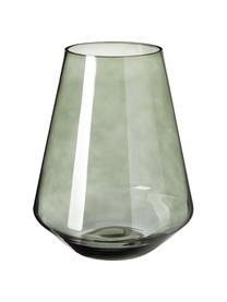 Mondgeblazen glazen vaas Joyce in grijs, Glas, Groen, Ø 17 x H 21 cm