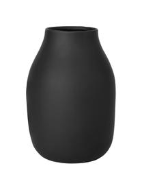 Handgemaakte vaas Colora in zwart, Keramiek, Zwart, Ø 14 x H 20 cm
